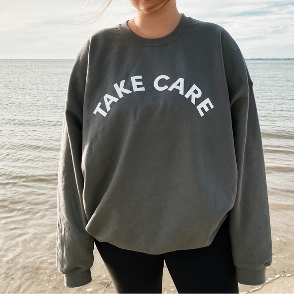 NEW Take Care Crewneck | Charcoal - Picture 2 of 4